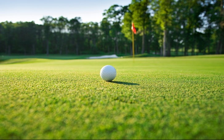 Golf ball on golf course