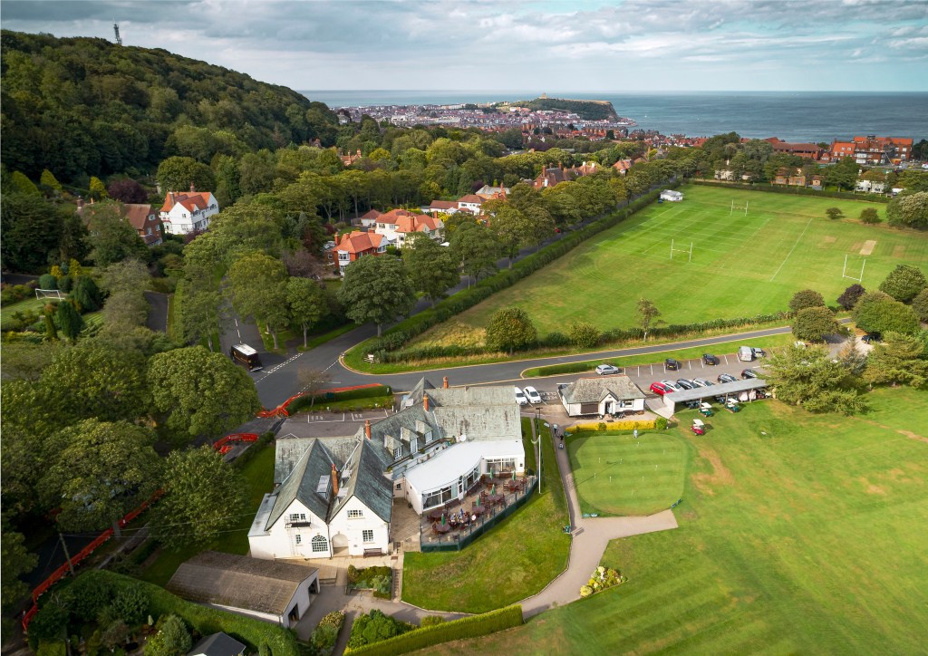 Aerial view of golf course